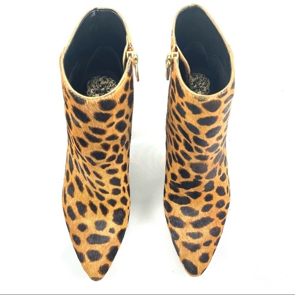 Vince Camuto Thelmin Leopard Print Calf-Hair Booties - Picture 8 of 12